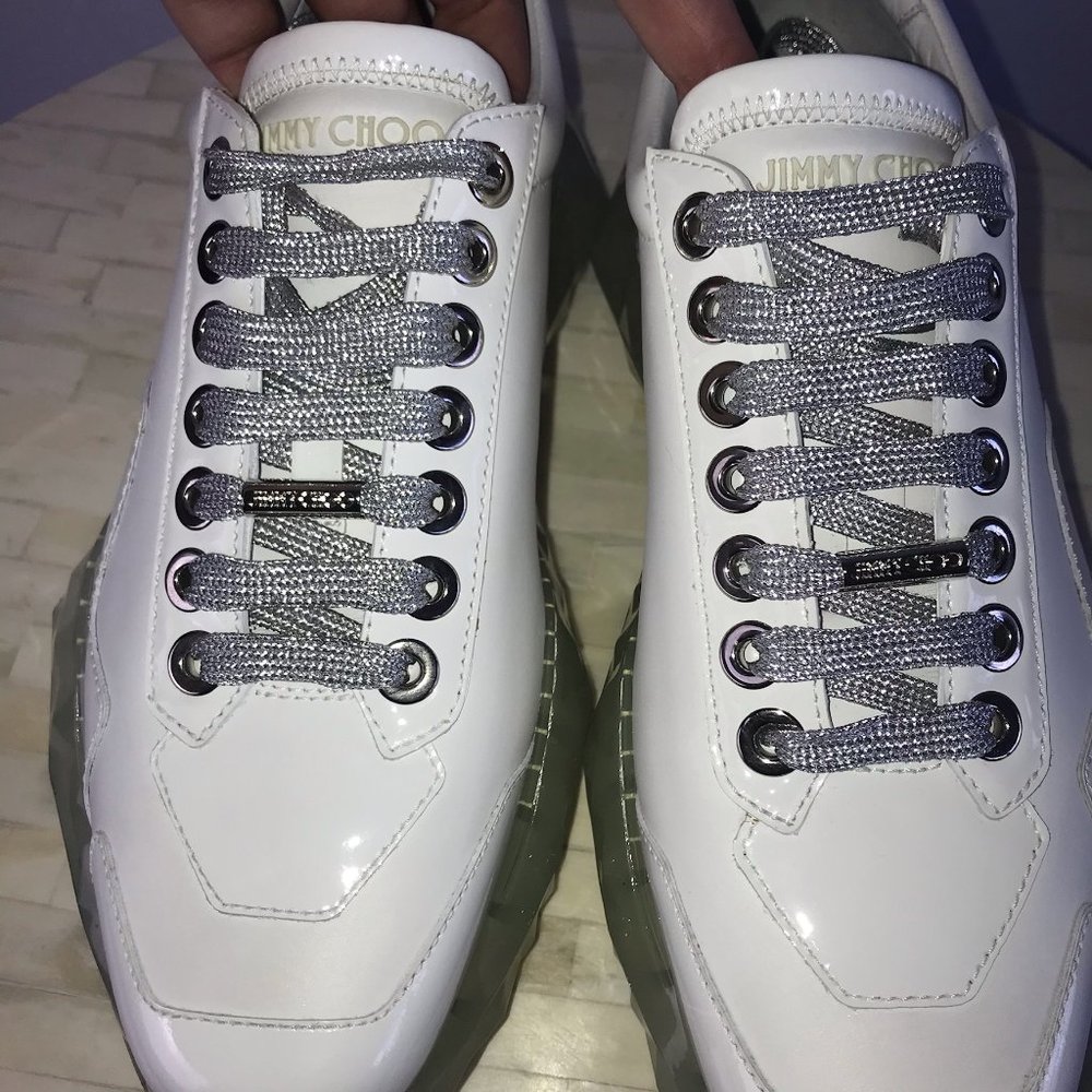 JIMMY CHOO Diamond /F Leather Sneakers - NEW! - Picture 8 of 13